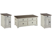 Bolanburg Coffee Table and 2 Chairside End Tables