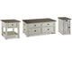 Mesa de centro Bolanburg con mesa auxiliar y mesa auxiliar junto a la silla