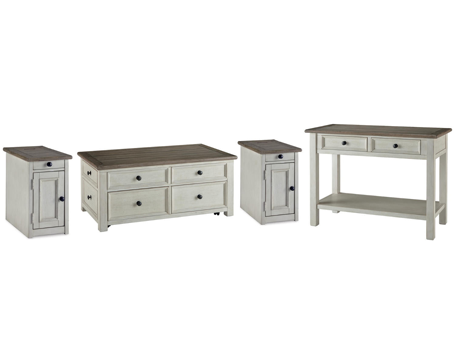 Bolanburg Coffee Table and 2 Chairside End Tables with Console