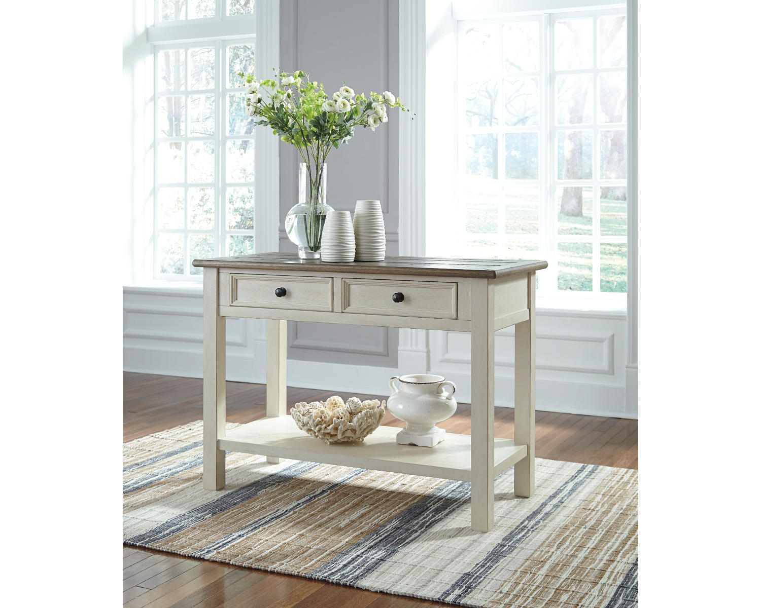 Bolanburg Coffee Table and 2 Chairside End Tables with Console