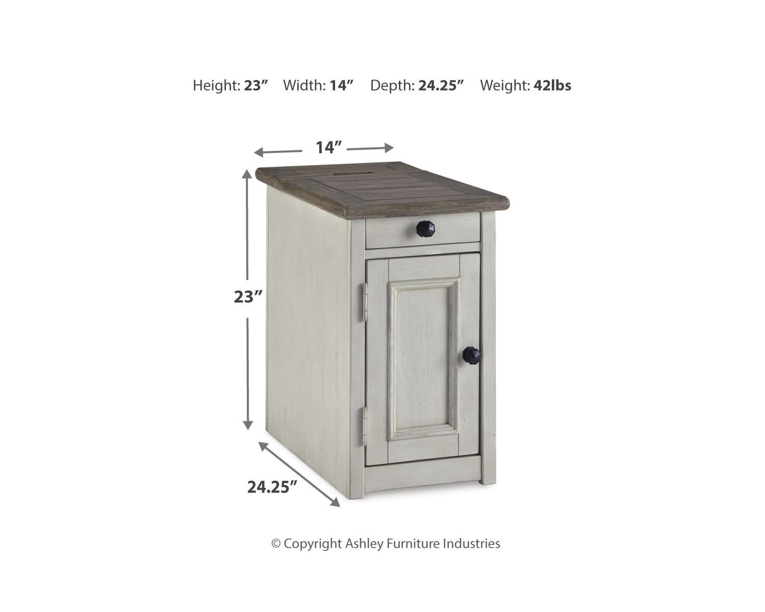Bolanburg Chairside End Table with USB Ports & Outlets