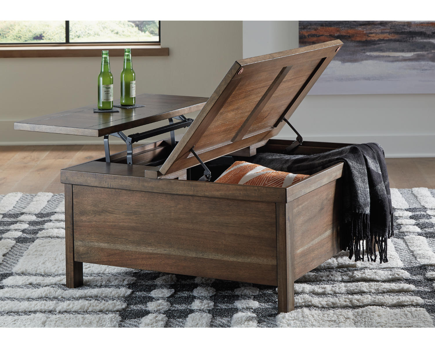 Moriville Lift-top Coffee Table and 2 Chairside End Tables