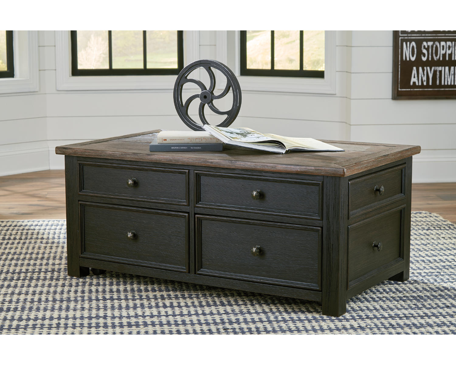 Tyler Creek Coffee Table and 2 End Tables with Console