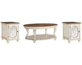 Realyn Coffee Table and 2 End Tables