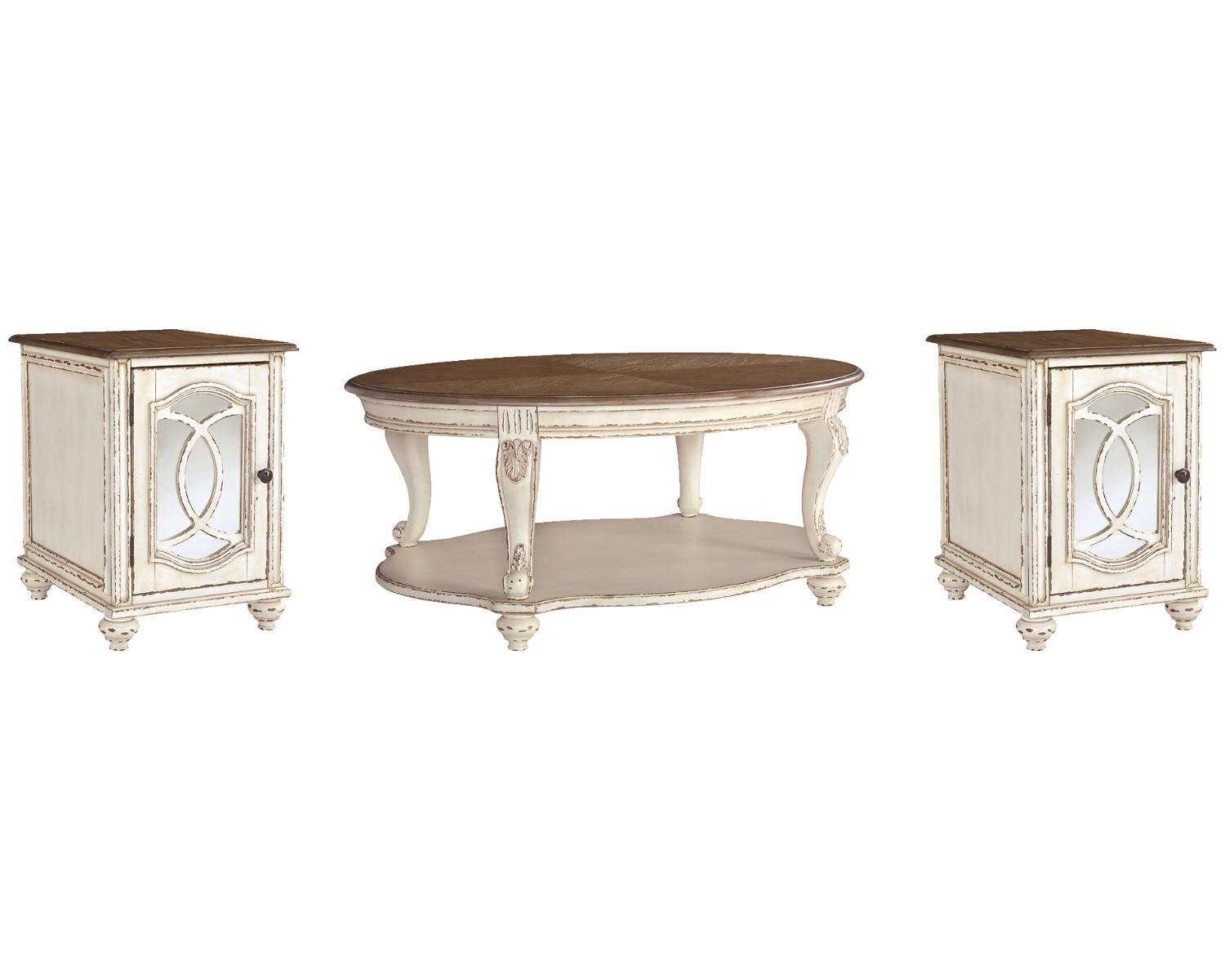 Realyn Coffee Table and 2 End Tables