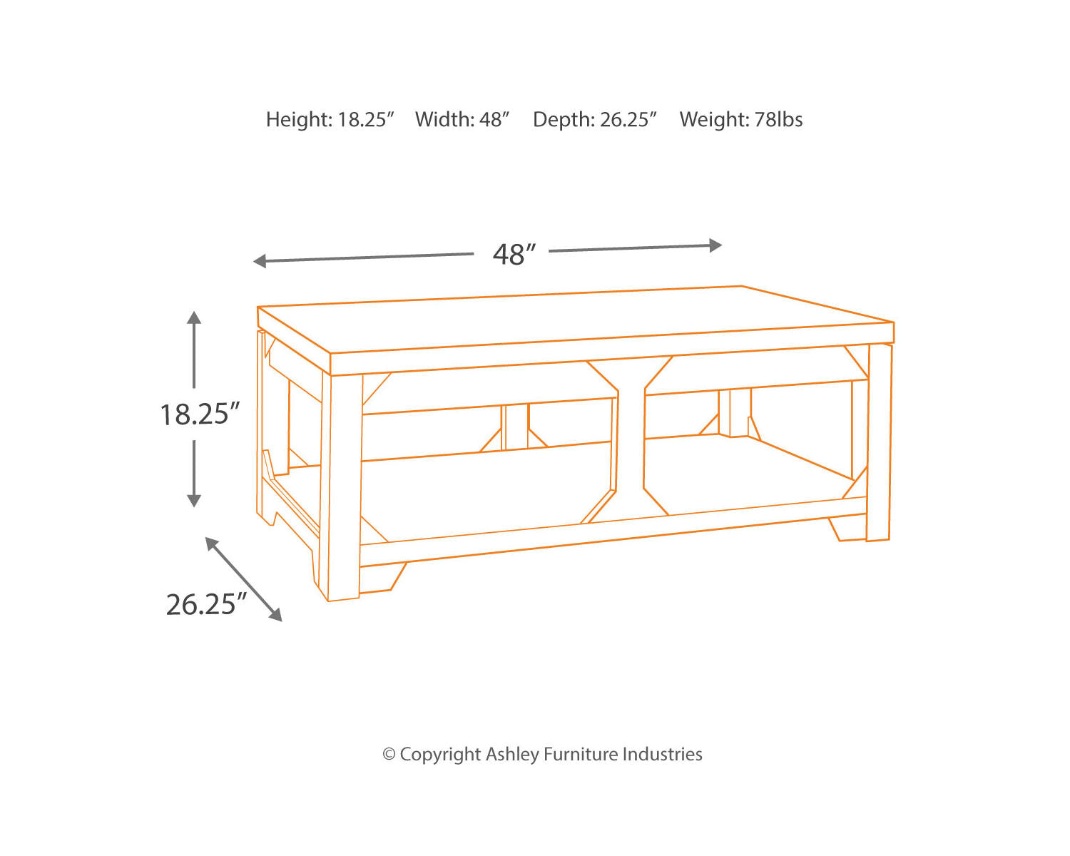 Rogness Coffee Table with Lift Top