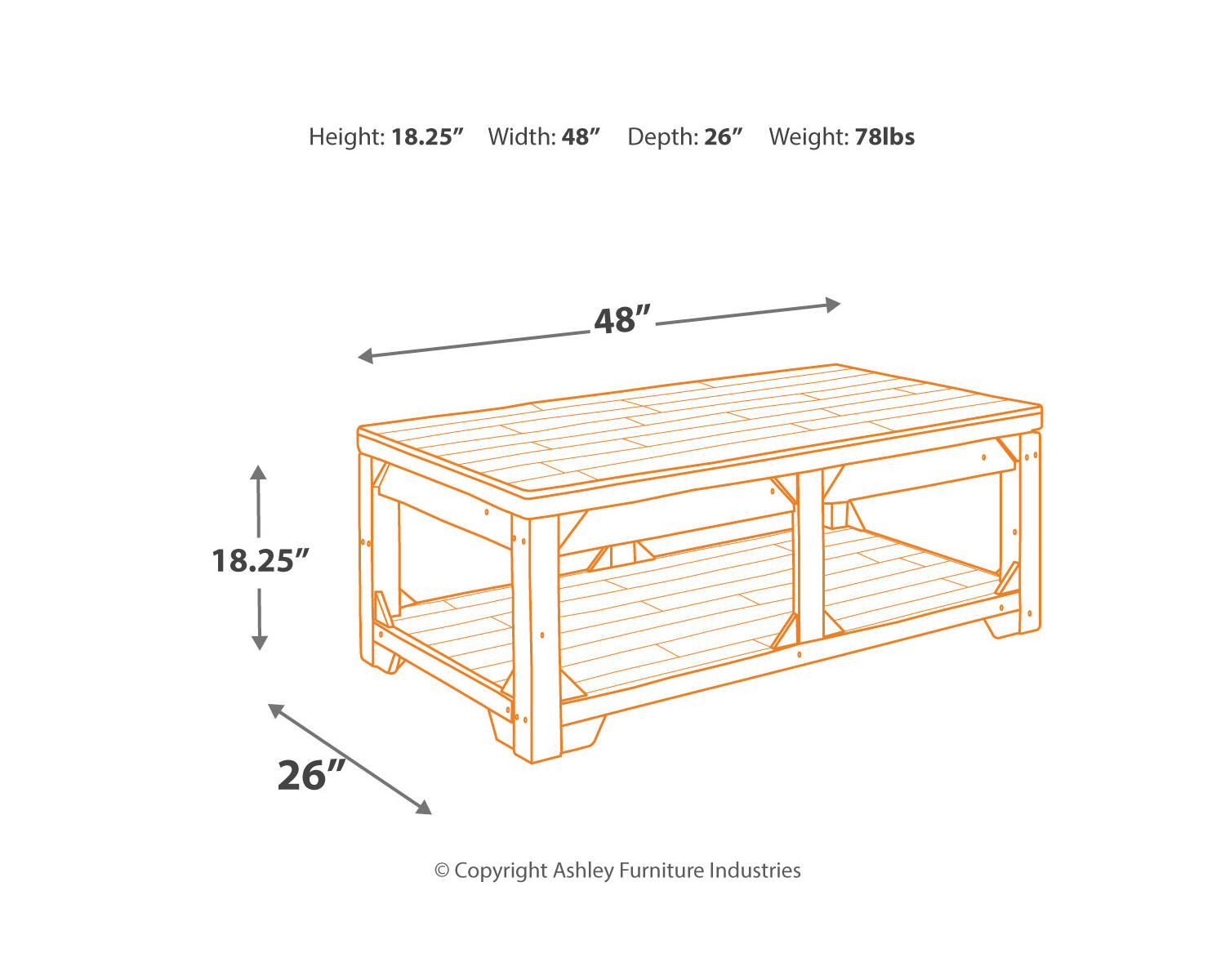Fregine Coffee Table with Lift Top