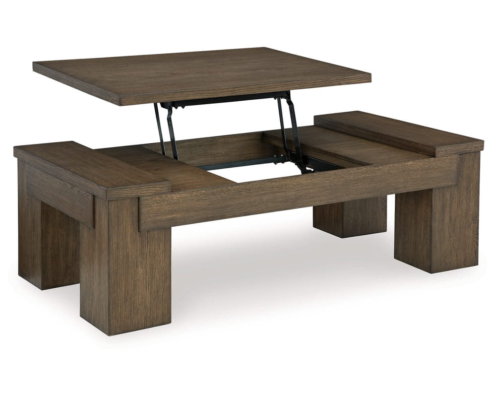 Mesa de centro elevable Rosswain y dos mesas auxiliares