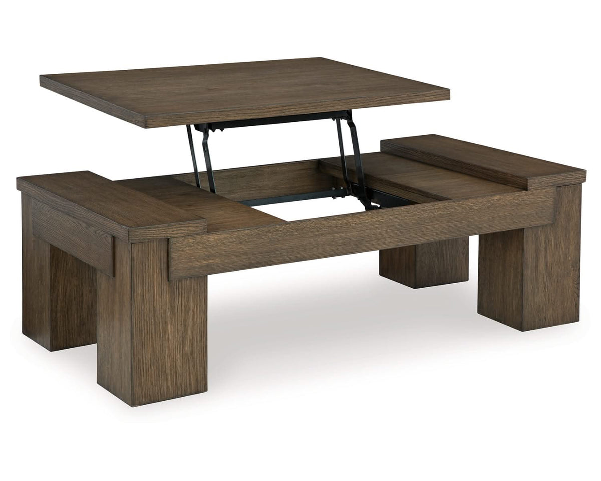 Mesa de centro elevable Rosswain y dos mesas auxiliares
