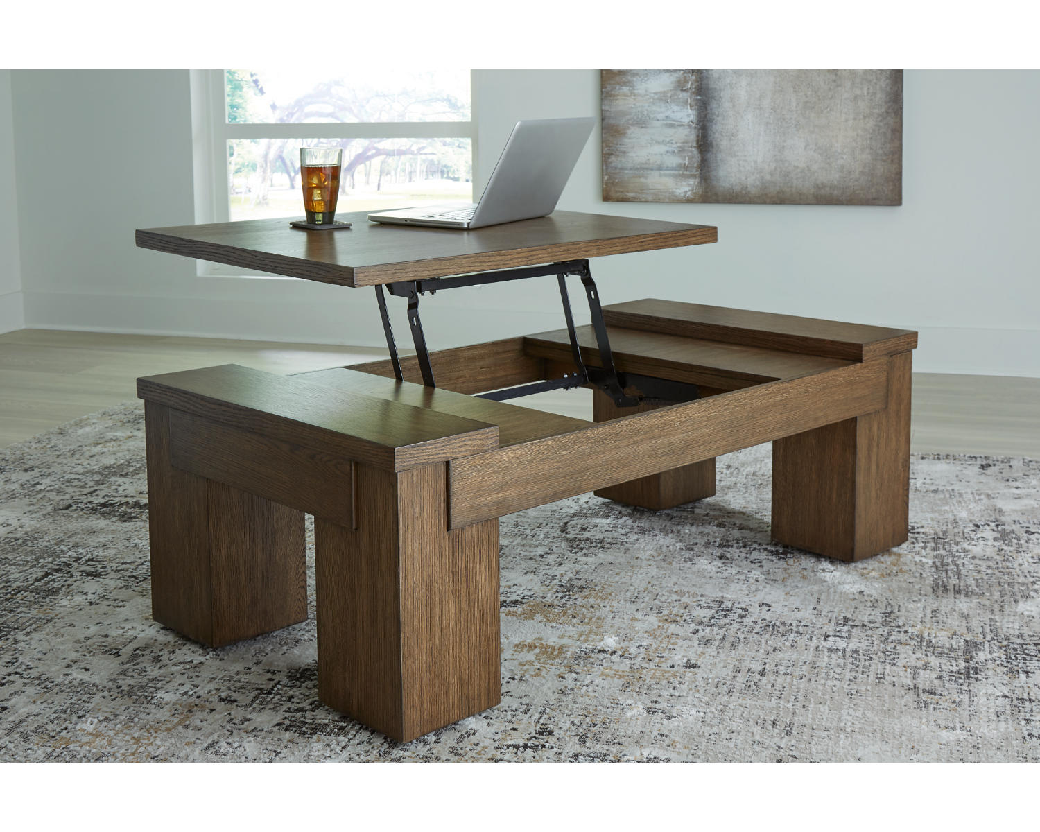 Rosswain Lift-top Coffee Table and 2 End Tables