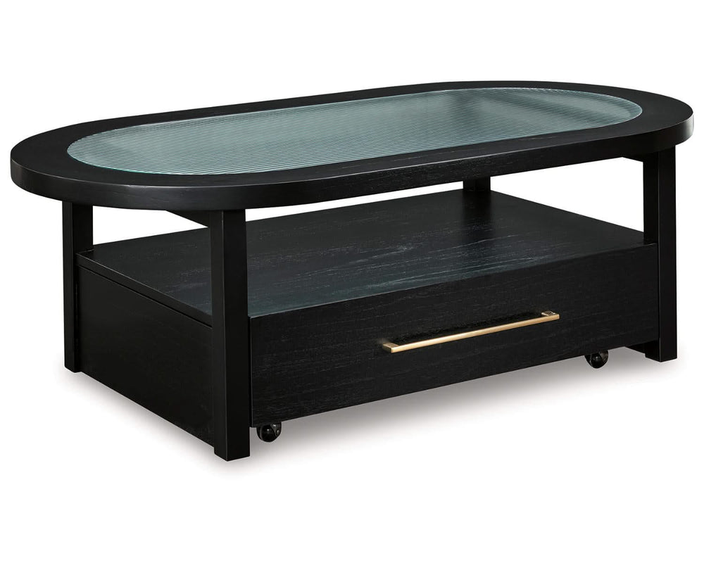Mesa de centro Winbardi y dos mesas auxiliares junto a la silla