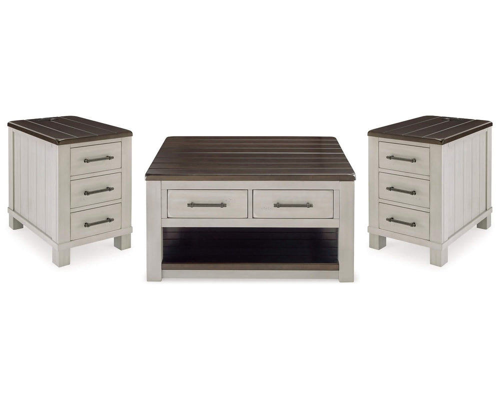 Darborn Lift-top Coffee Table and 2 Chairside End Tables