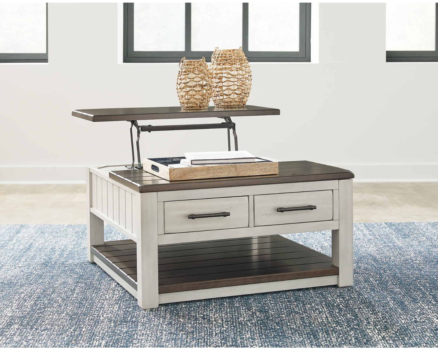 Darborn Lift-top Coffee Table and 2 Chairside End Tables