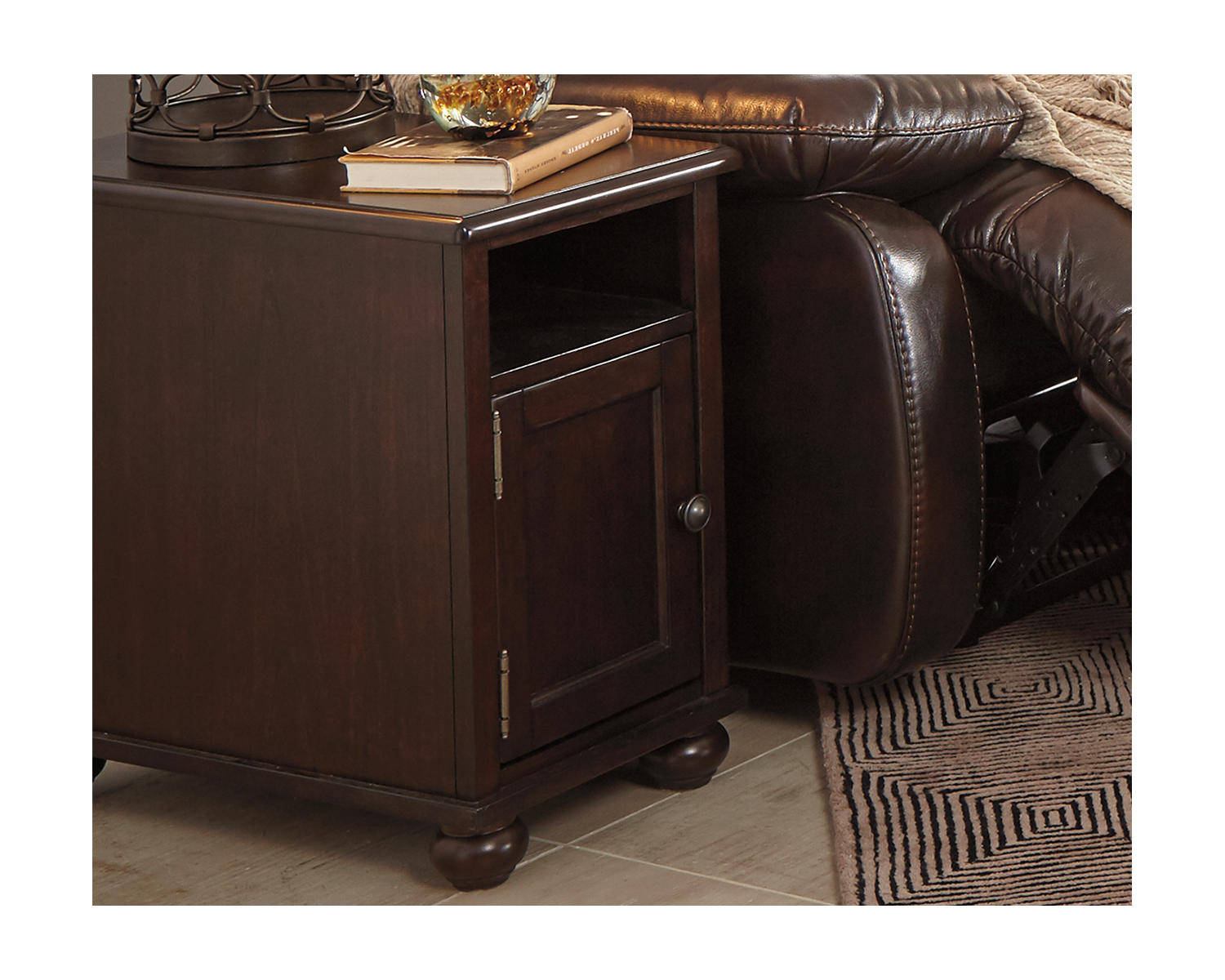 Barilanni Chairside End Table with USB Ports & Outlets
