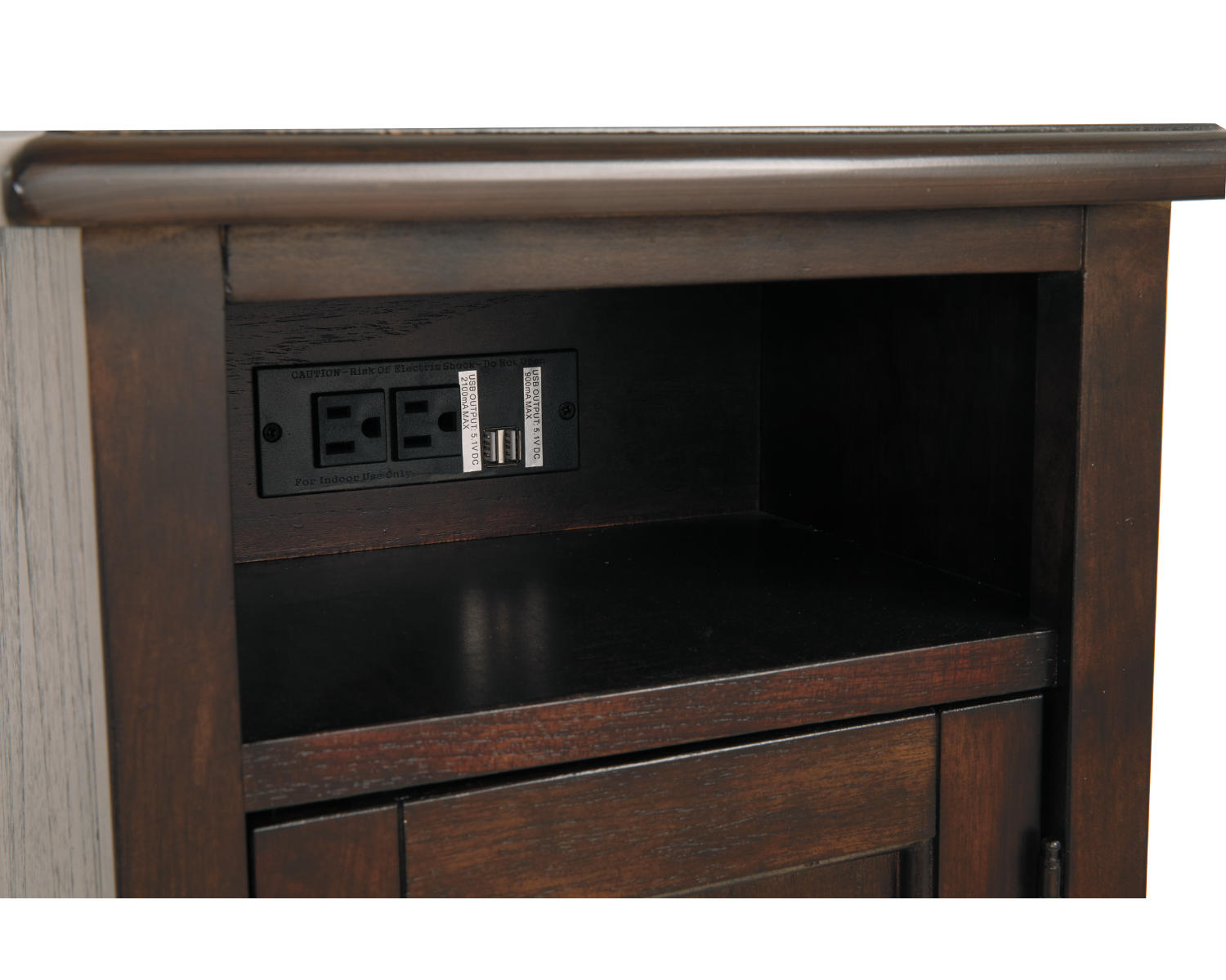 Barilanni Chairside End Table with USB Ports & Outlets
