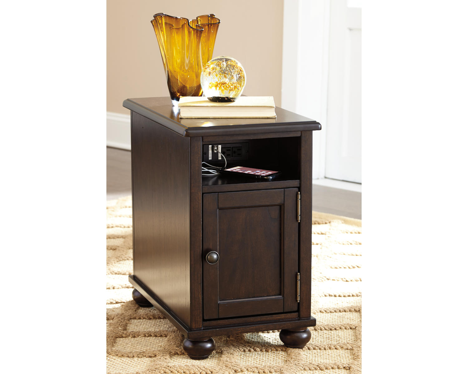 Barilanni Chairside End Table with USB Ports & Outlets