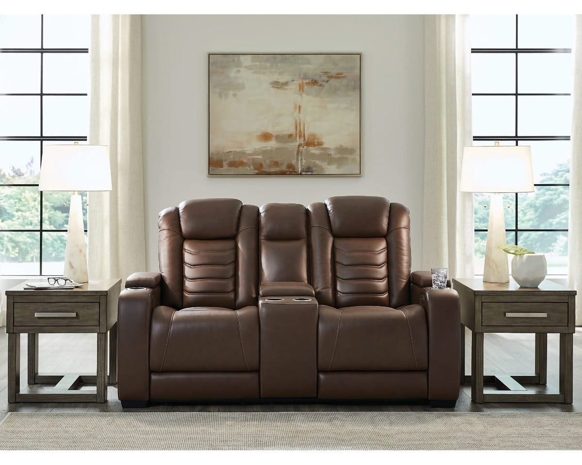 Loveseat reclinable eléctrico de alto impacto con consola