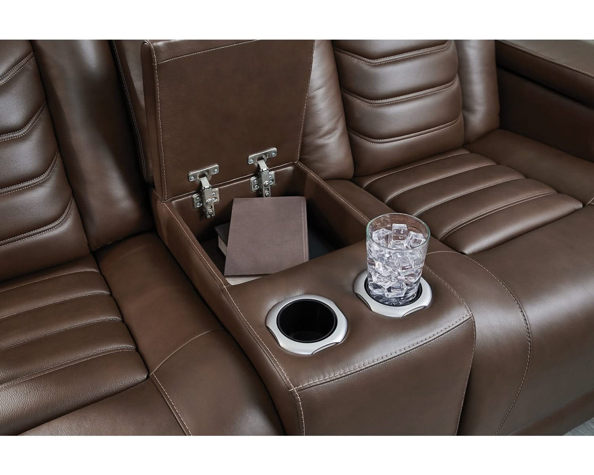 Loveseat reclinable eléctrico de alto impacto con consola
