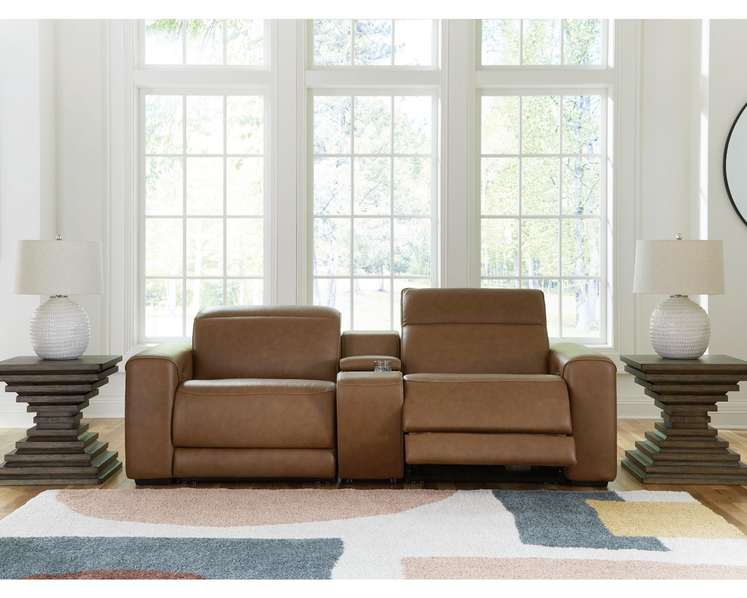 Magic Man 2-Piece Power Reclining Sectional Loveseat with Console