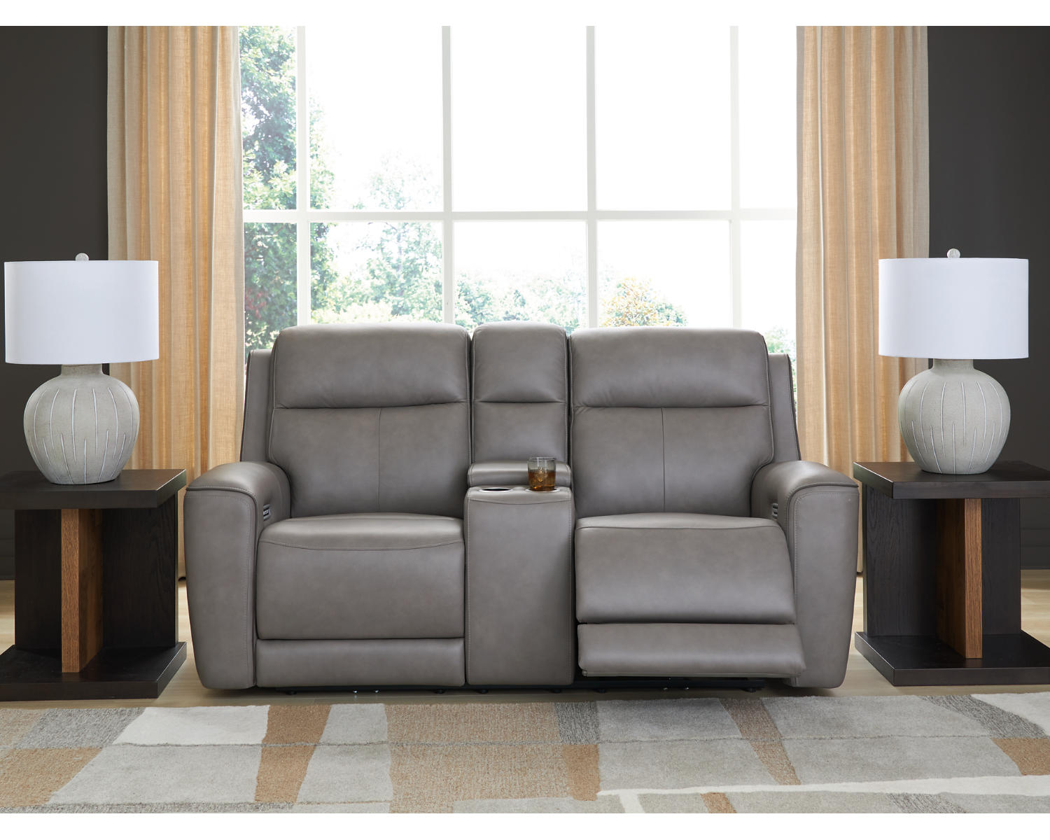 5Z-Comfort Power Reclining Loveseat with Console