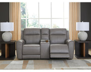5Z-Comfort Power Reclining Loveseat with Console