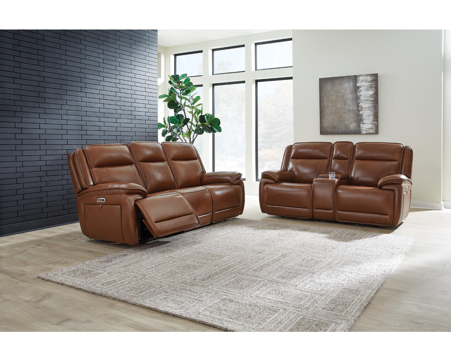 Healy Pier Power Reclining Sofa and Loveseat