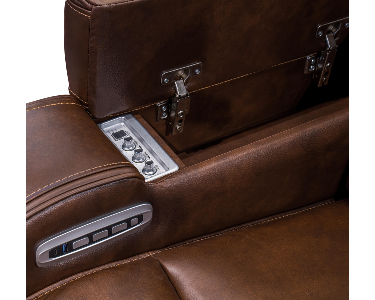 Knightington Power Reclining Sofa with Audio Seating