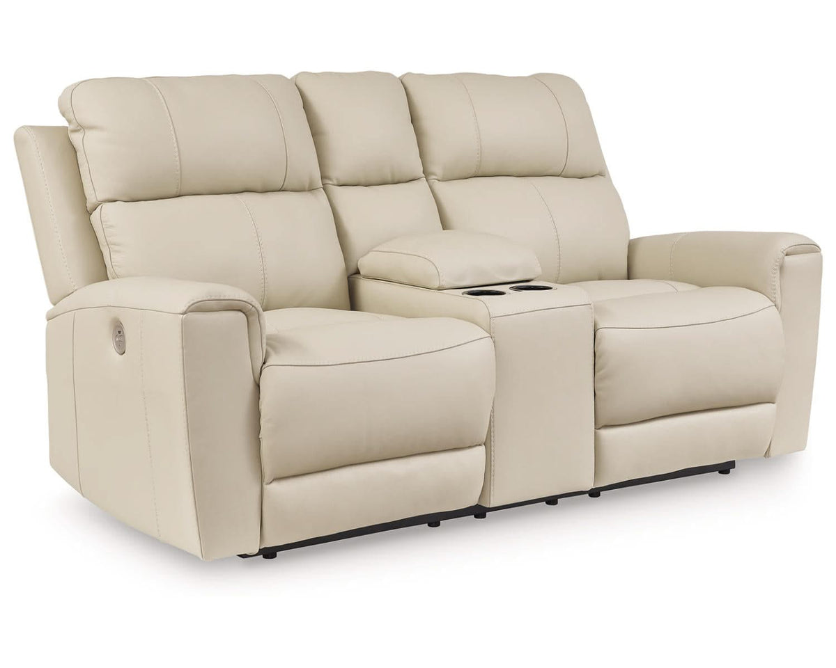 Loveseat reclinable eléctrico Dahlmoore con consola