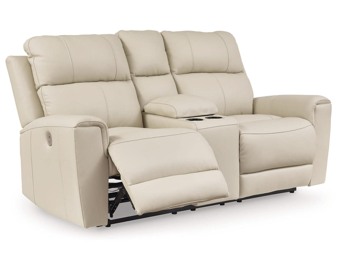 Loveseat reclinable eléctrico Dahlmoore con consola