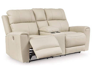 Loveseat reclinable eléctrico Dahlmoore con consola