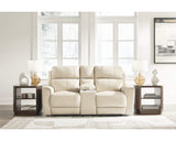 Loveseat reclinable eléctrico Dahlmoore con consola