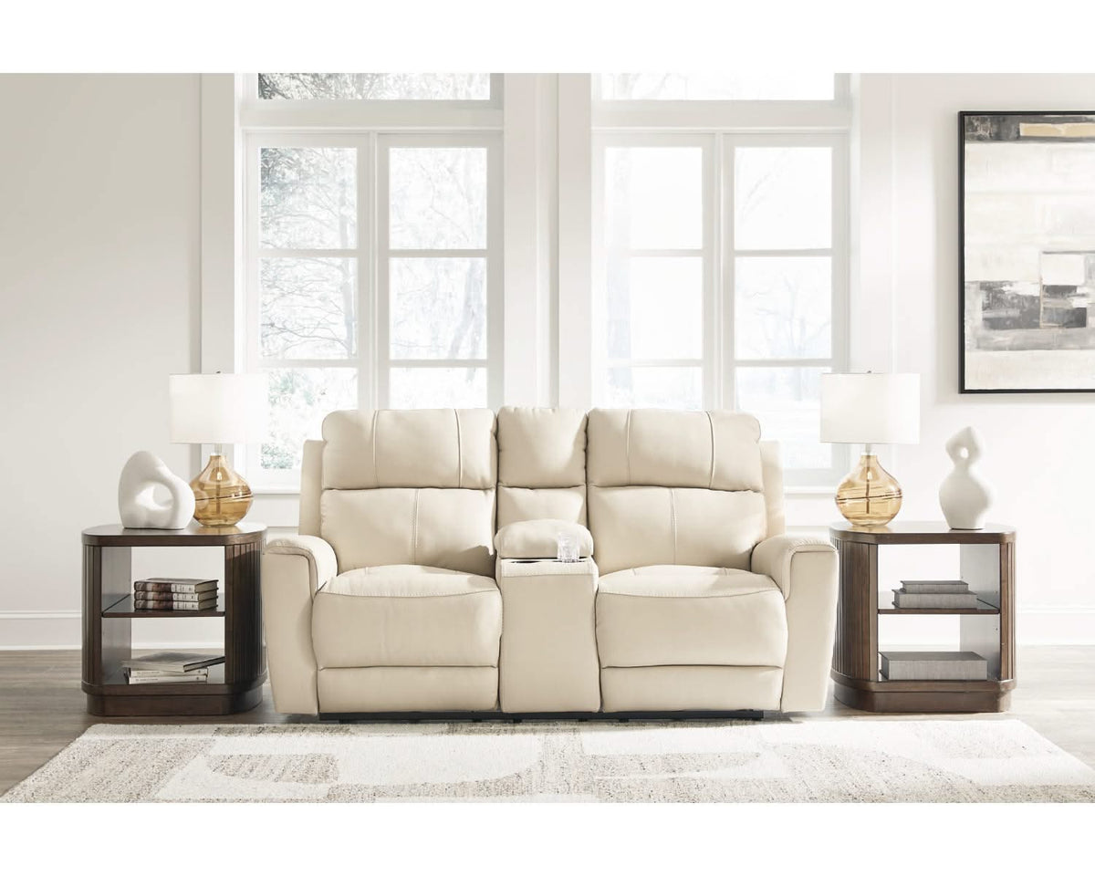 Loveseat reclinable eléctrico Dahlmoore con consola