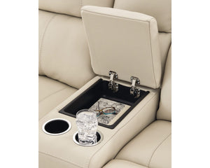 Loveseat reclinable eléctrico Dahlmoore con consola