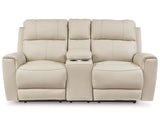 Loveseat reclinable eléctrico Dahlmoore con consola