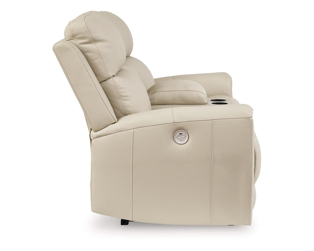 Loveseat reclinable eléctrico Dahlmoore con consola