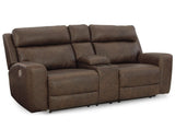 Loveseat reclinable eléctrico romano con consola