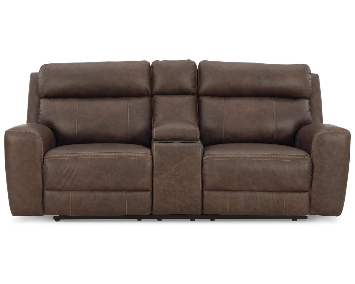 Loveseat reclinable eléctrico romano con consola