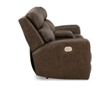 Loveseat reclinable eléctrico romano con consola