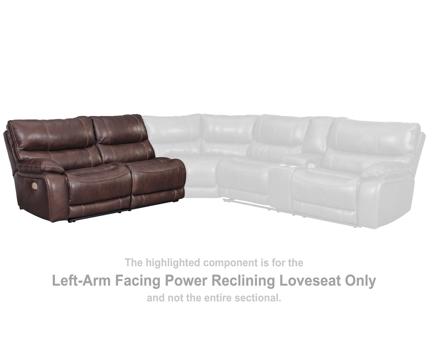 Muirfield Left-Arm Facing Power Reclining Loveseat