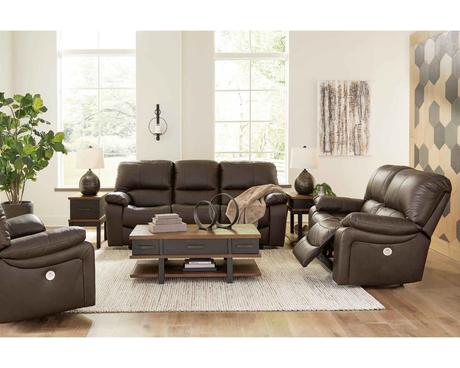 Leesworth Power Reclining Sofa, Loveseat and Recliner