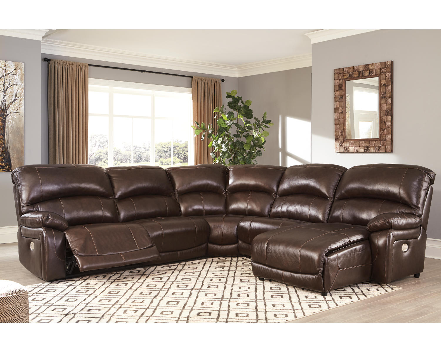 Hallstrung 5-Piece Power Reclining Sectional with Chaise