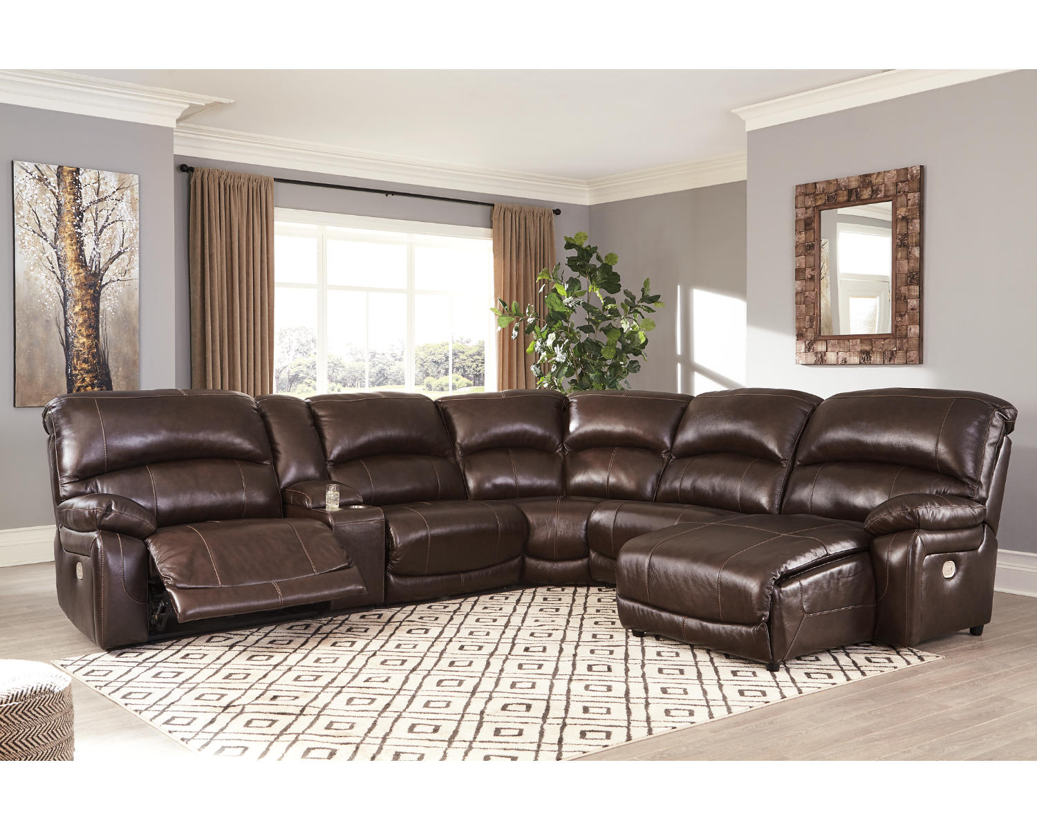 Hallstrung 6-Piece Power Reclining Sectional with Chaise