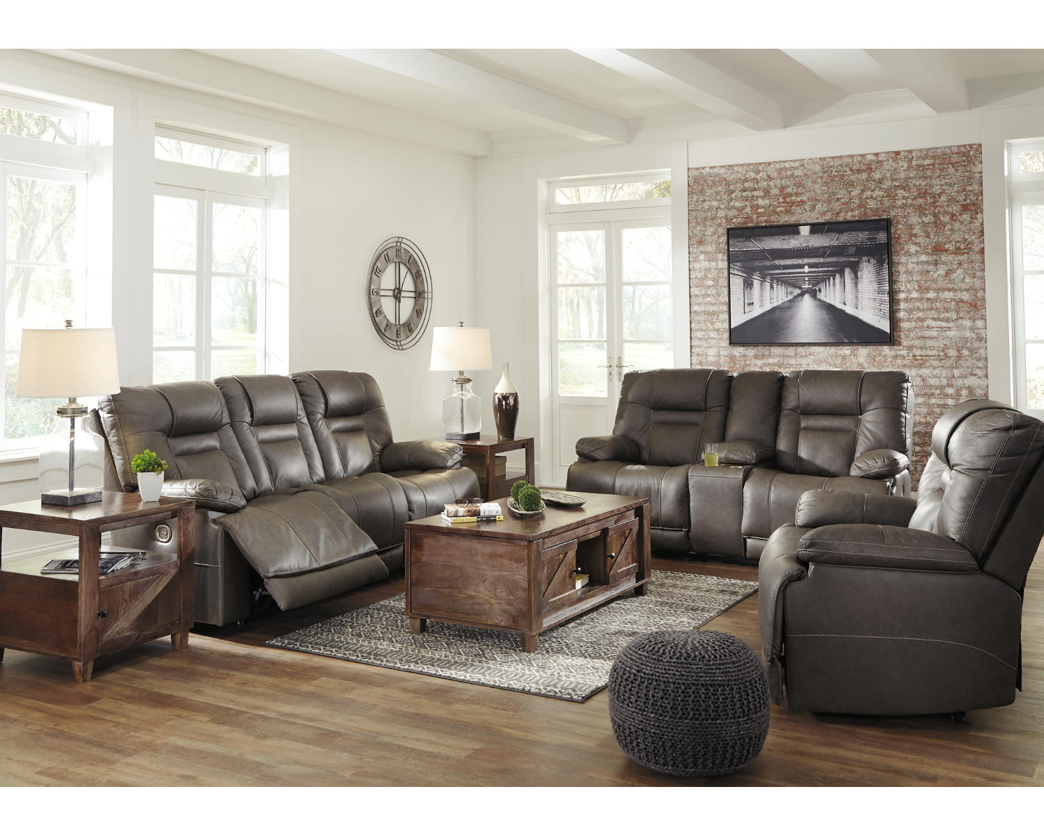 Wurstrow Power Reclining Sofa, Loveseat and Recliner