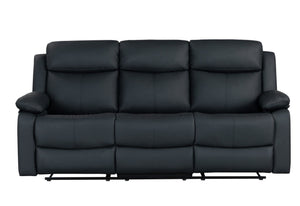 U6026 BLACK RECLINING SOFA WITH LED