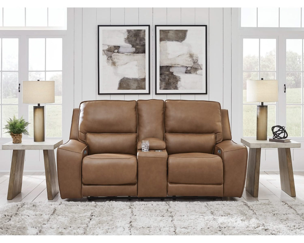 Sofá de dos plazas reclinable eléctrico con consola DeepWakes