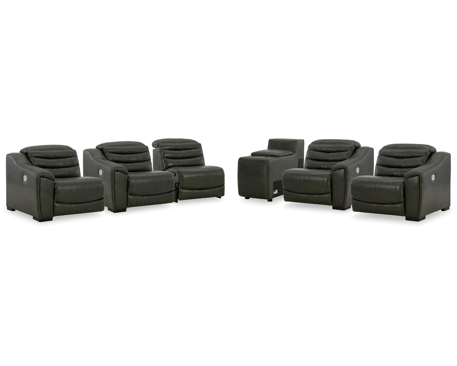 Center Line 3-Piece Sectional Sofa and 3-Piece Loveseat with Console