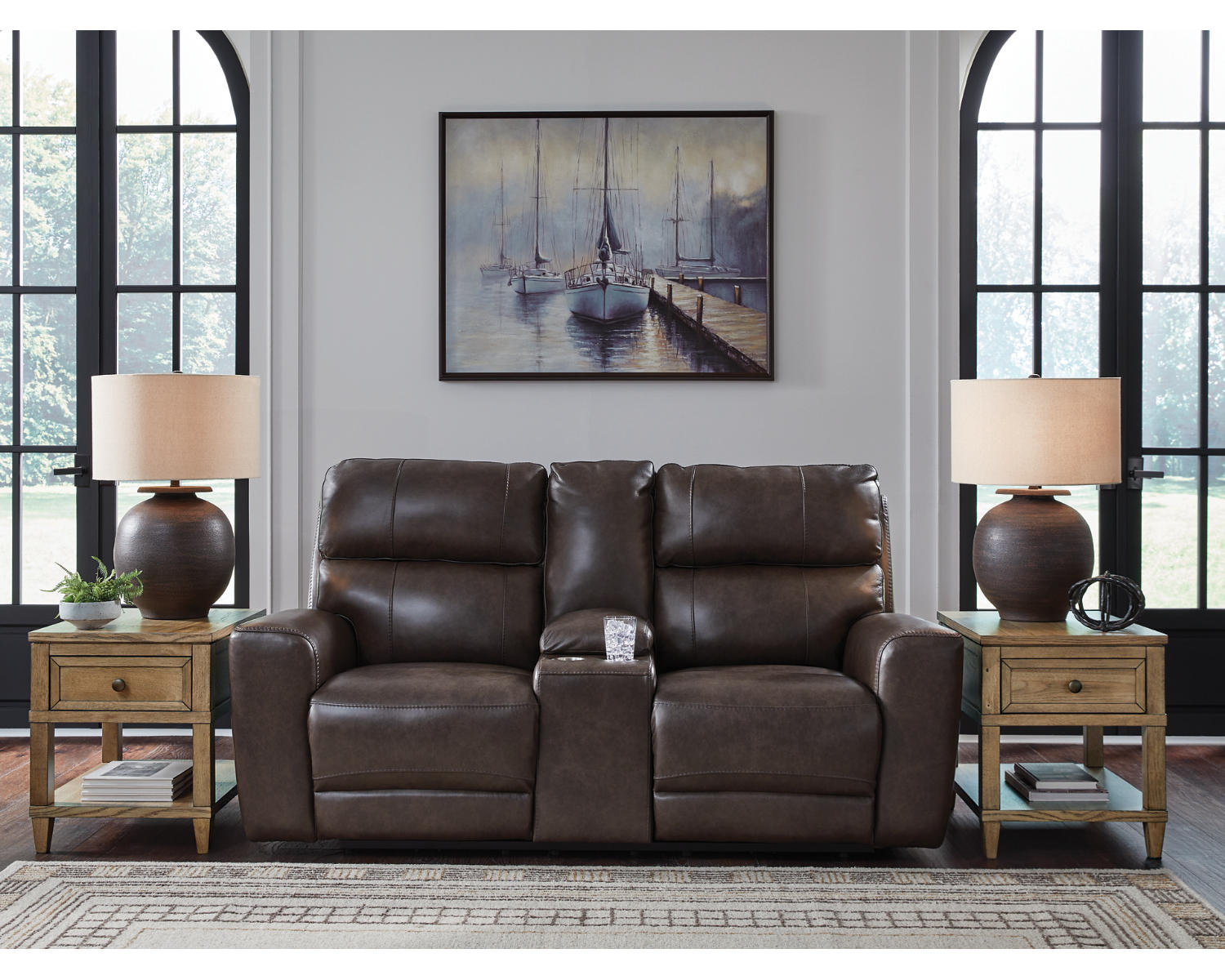 Crossplex Power Reclining Loveseat with Console