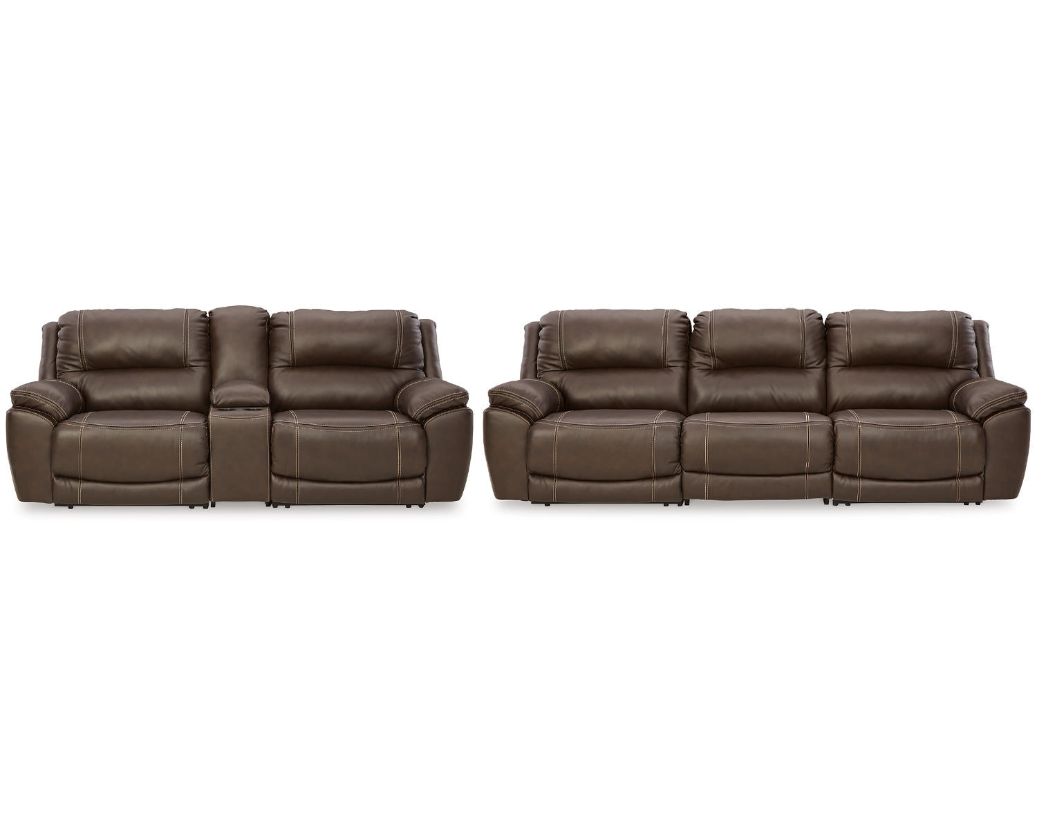 Dunleith 3-Piece Reclining Sofa and 3-Piece Loveseat with Console