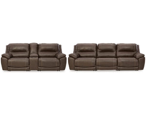 Sofá reclinable de 3 piezas y loveseat de 3 piezas con consola Dunleith