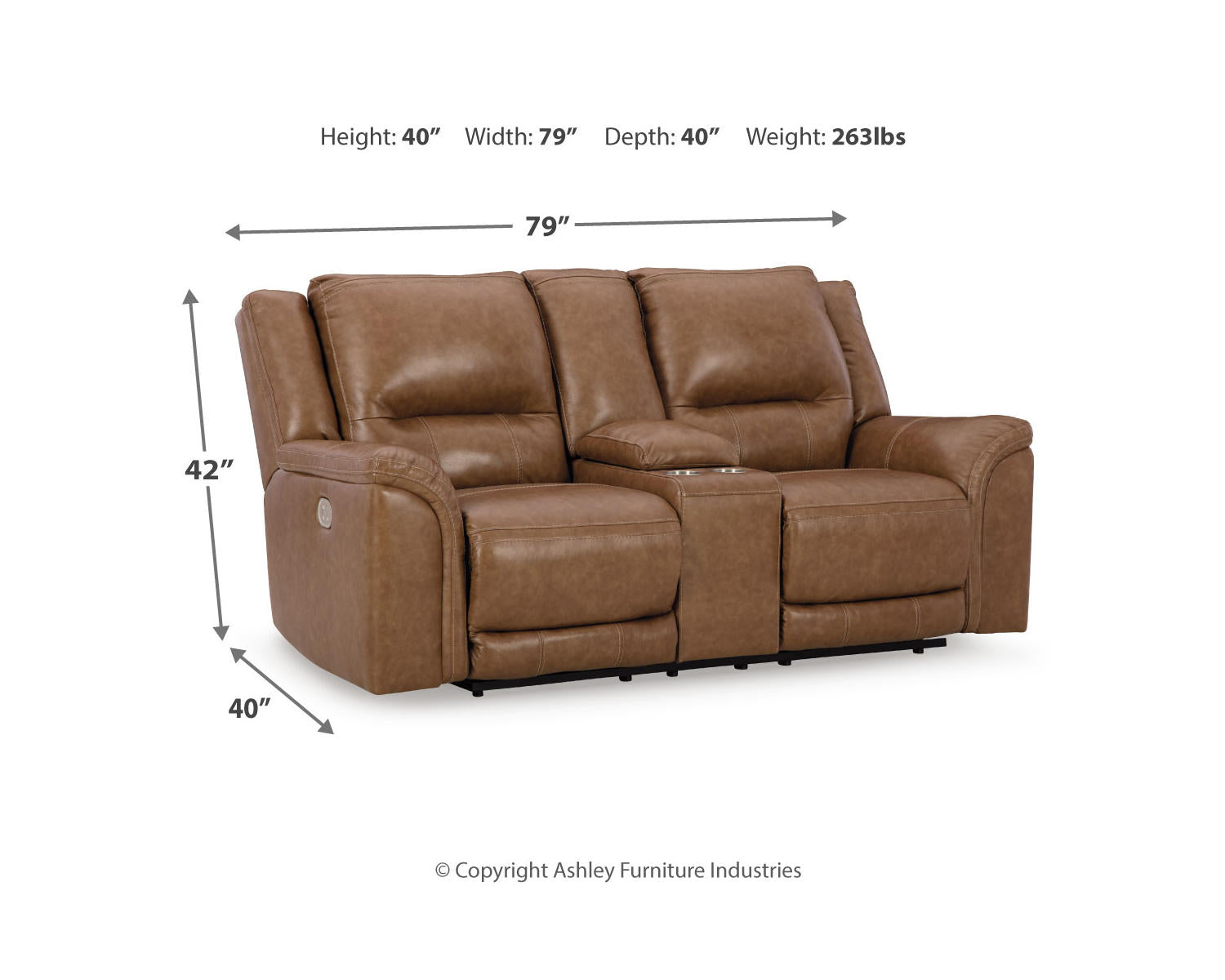 Trasimeno Power Reclining Loveseat with Console